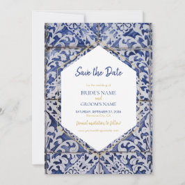 Rustikale portugiesische Tiles Wedding Save The Date