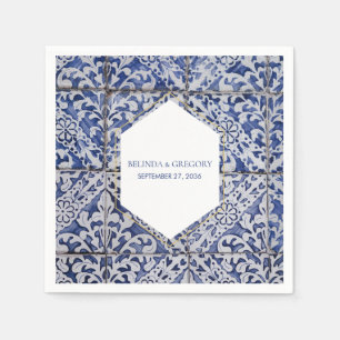 Rustikale portugiesische Tiles Wedding Serviette