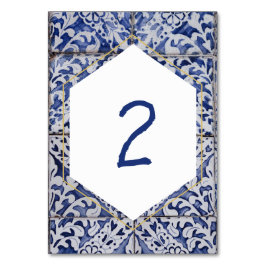 Rustikale portugiesische Tiles Wedding Tischnummer