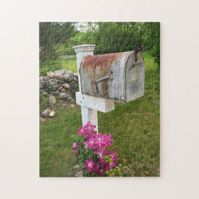 Rustikale Postbox Vermont. Puzzle (Vertikal)