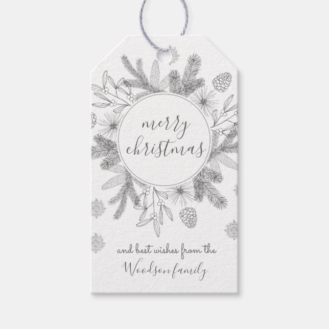 Rustikale Pracht frohe Weihnachten Moderne Geschenkanhänger (Vorderseite)