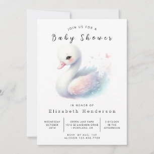 Rustikale Printable Swan Baby Dusche Einladung