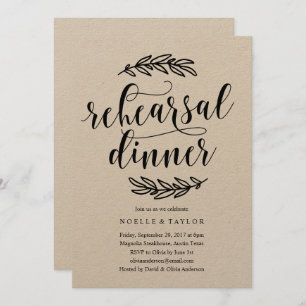 Rustikale Proben-Abendessen-Einladung Einladung