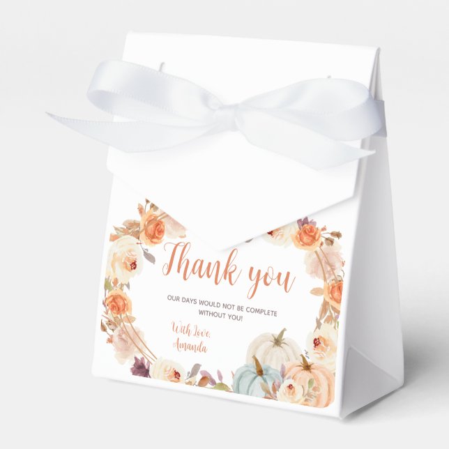 Rustikale Pumpkin Boho Floral Fall in Liebe Gefäll Geschenkschachtel (Vorderseite)