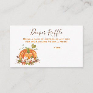 Rustikale Pumpkin Diaper Raffenkarte Herbst Begleitkarte