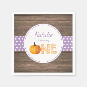 Rustikale Pumpkin Fall Erste Geburtstagspartei Lil Serviette