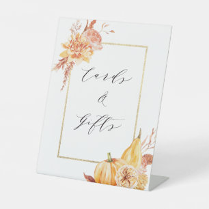 Rustikale Pumpkin Gold Frame Cards & Geschenke Sockelschild