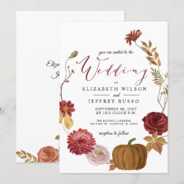 Rustikale Pumpkin Hochzeit im Herbst Herbst Einladung