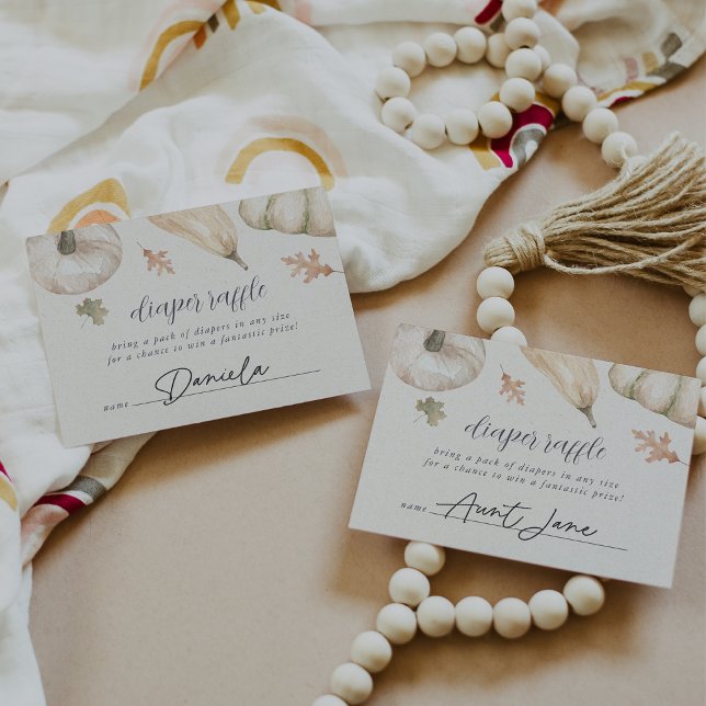 Rustikale Pumpkins Fall Babydusche Windelwindeln Begleitkarte (Von Creator hochgeladen)