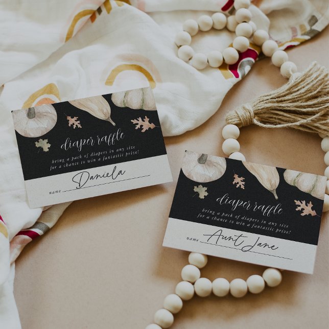 Rustikale Pumpkins Fall Babydusche Windelwindeln Begleitkarte (Von Creator hochgeladen)