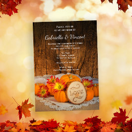 Rustikale Pumpkins Fall Barn Wedding Einladung