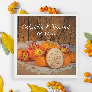 Rustikale Pumpkins Fall Barn Wedding Serviette