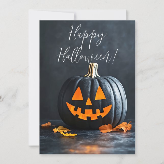 Rustikale Pumpkins Halloween-Grußkarte Einladung (Vorderseite)