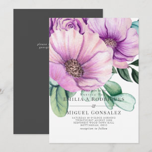 Rustikale Purpurblüte Nuestra Boda Spanische Hochz Einladung