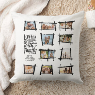Rustikale Rahmen Schwarz/Wht Love Is Familie ID101 Kissen