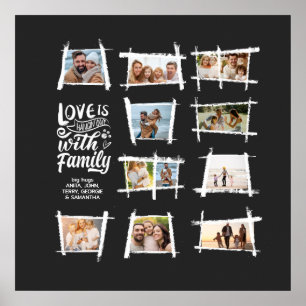 Rustikale Rahmen Weiß/Schwarz Liebe ist Familie ID Poster