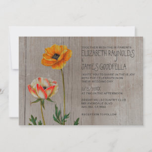 Rustikale Ranunculus Hochzeitseinladungen Einladung