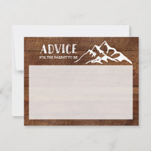 Rustikale Ratschläge für Eltern Einhängekarte Hinweiskarte