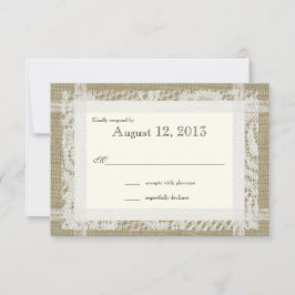 Rustikale Reaktion auf den Schoß und die Spitzen RSVP Karte