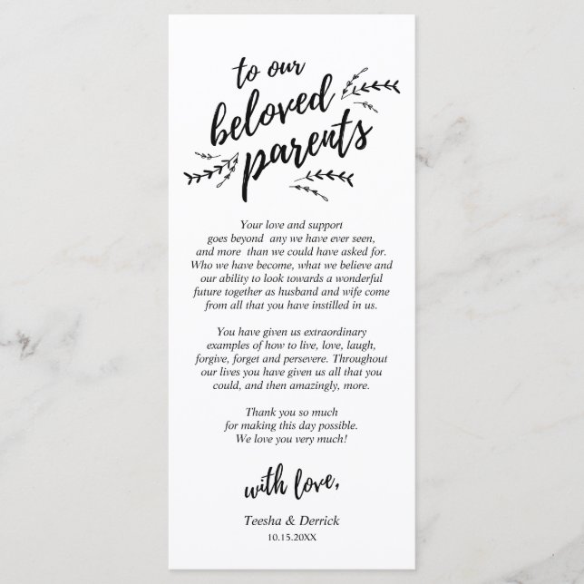 Rustikale Reben, Abendessen Einstellung dank Karte (Vorderseite)