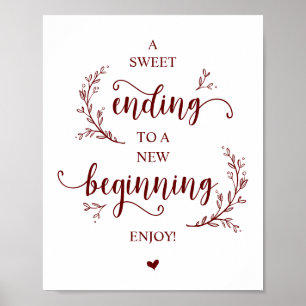 Rustikale Reben, Burgund, Hochzeitsfeier Poster