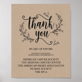 Rustikale Reben: Hochzeitsspende oder Beitragszeic Poster