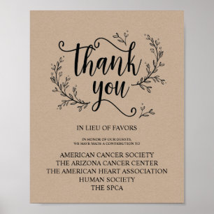 Rustikale Reben: Hochzeitsspende oder Beitragszeic Poster