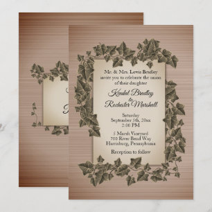 Rustikale Reben zum Hochzeitsempfang Einladung