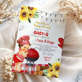 Rustikale Red Backyard Baby-Q Mexican Girl Shower Einladung