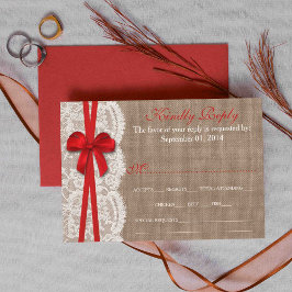 Rustikale Red Bow Wedding Collection RSVP Cards