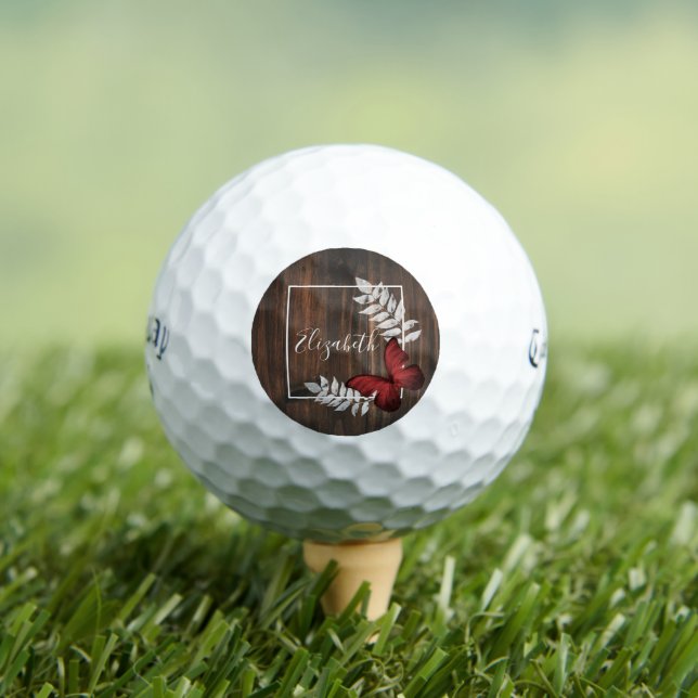 Rustikale Red Butterfly Golf Balls Golfball (Insitu T-Shirt)