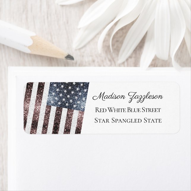 Rustikale Red White Blue Glitzern USA Flagge (Insitu)