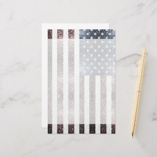Rustikale Red White Blue Glitzern USA Flagge Briefpapier