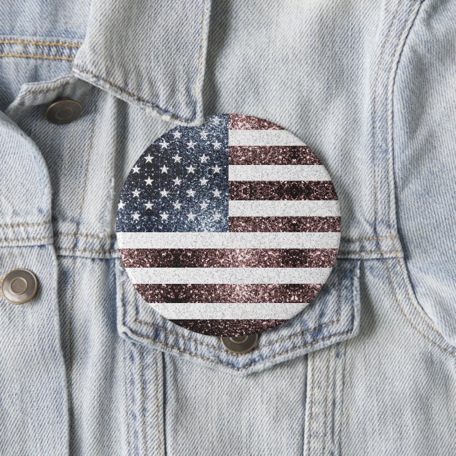 Rustikale Red White Blue Glitzern USA Flagge Button (Beispiel)