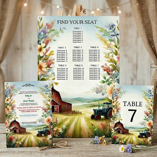 Rustikale Redneck Landschaft Hochzeit Einladung (Von Creator hochgeladen)