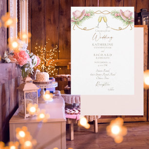 Rustikale Redneck-Rosa-Cowboyhut-Hochzeit Einladung