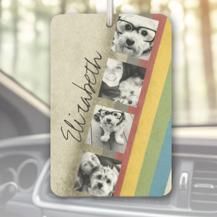 Rustikale Regenbogen-Hipster-Fotocollage mit 4 Bil Autolufterfrischer
