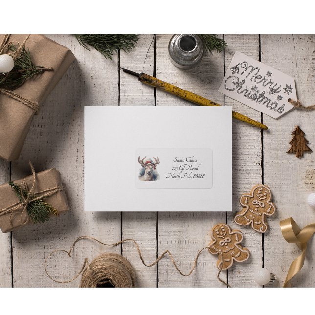 Rustikale Rentierweihnacht, Brauch Adressaufkleber (Von Creator hochgeladen)