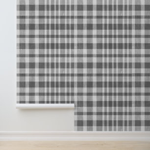 Rustikale Retro-Grau-Weiß-Textur-Karierung Tapete