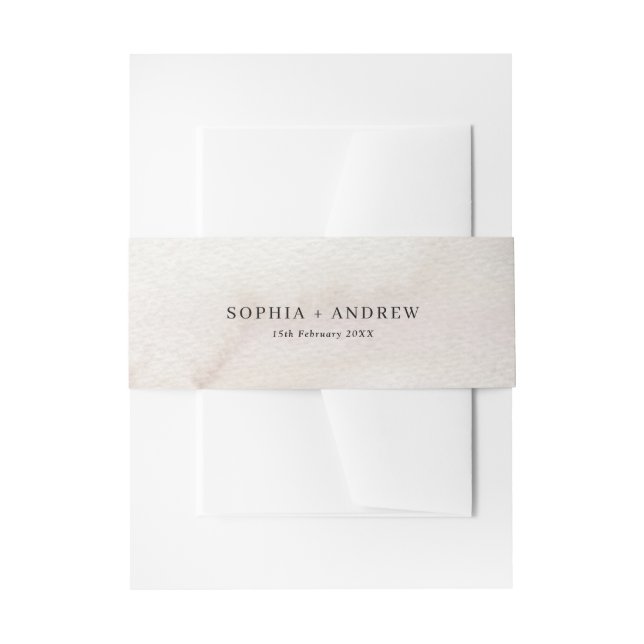 Rustikale Retro-Wasserfarbenhochzeit Einladungsbanderole (Vorderseite Beispiel)