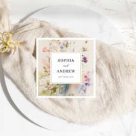 Rustikale Retro-Wildblumen Hochzeit Serviette