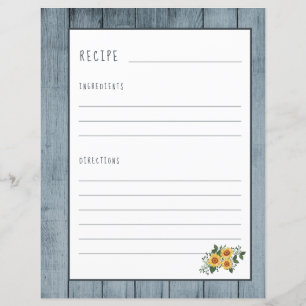 Rustikale Rezept-Seite für Kochbuch-Veranstalter