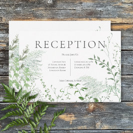 Rustikale Rezeption für Fern Green Foliage Begleitkarte