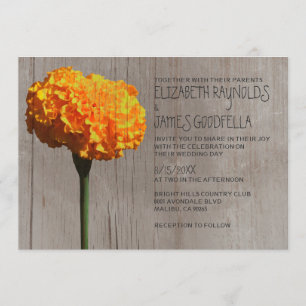 Rustikale Ringelblumen-Hochzeits-Einladungen Einladung