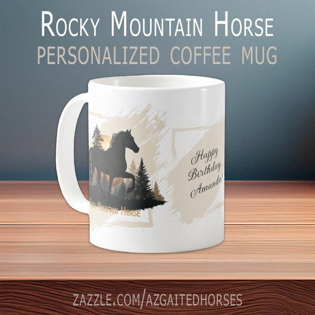 Rustikale Rocky Mountain Horse Silhouette Personal Kaffeetasse (Rustic Rocky Mountain Horse Silhouette Personalize Coffee Mug)