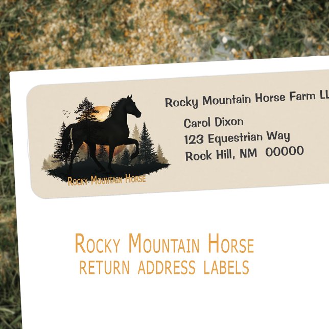 Rustikale Rocky Mountain Horse Sunset Address Labe (Rustic Rocky Mountain Horse Sunset Address Labels)