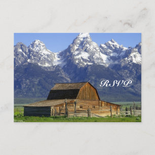 Rustikale Rocky Mountains Hochzeit RSVP Cards