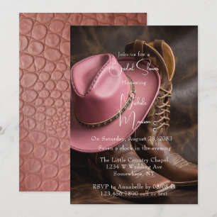 Rustikale Romance: Boots & Hat Brautparty Einladung