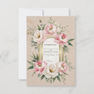 Rustikale Romantik Boho Elegante Blumenhochzeit Dankeskarte