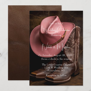Rustikale Romantik: Boots & Hat Engagement Party Einladung